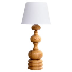 Schwedische Designerin, Tischlampe, Kiefernholz, Schweden, 1970er Jahre