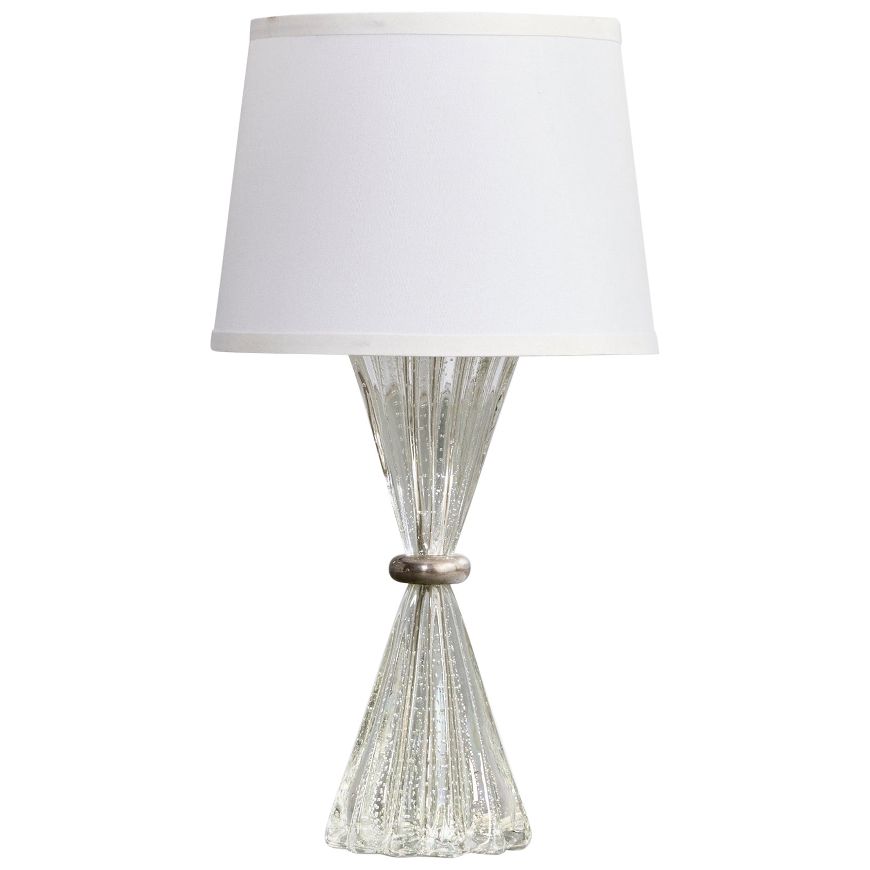 Seguso, lampada da tavolo, vetro, metallo, Italia, anni '50