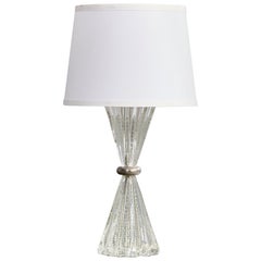 Seguso, Table Lamp, Glass, Metal, Italy, 1950s