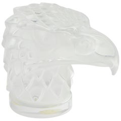 Lalique Frosted Tete D'aigle Eagle Head Hood Ornament or Paper Weight Figurine