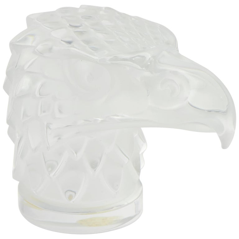 Lalique Frosted Tete D Aigle Eagle Head Hood Ornament Or Paper Weight Figurine For Sale At 1stdibs