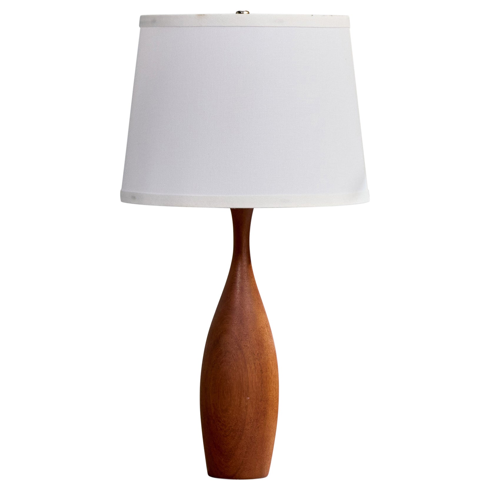 Schwedische Designerin, Tischlampe, Teakholz, Schweden, 1960er Jahre