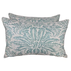 Aqua & White Fortuny Style Pillows