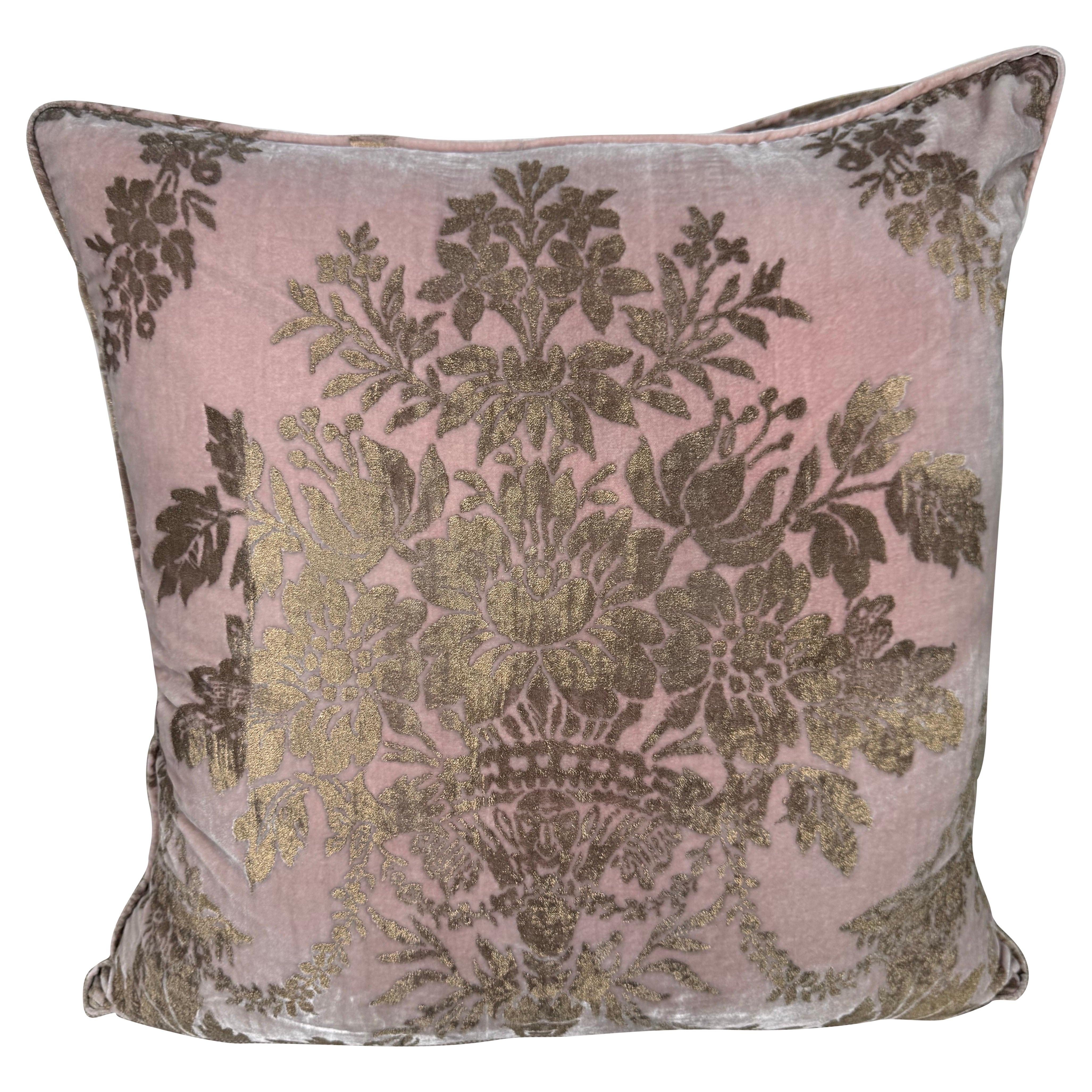 Rare Pink Velvet Fortuny Pillows