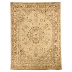 Tapis persan Tabriz - Laine Brown Ivoire Taupe Design - 75860