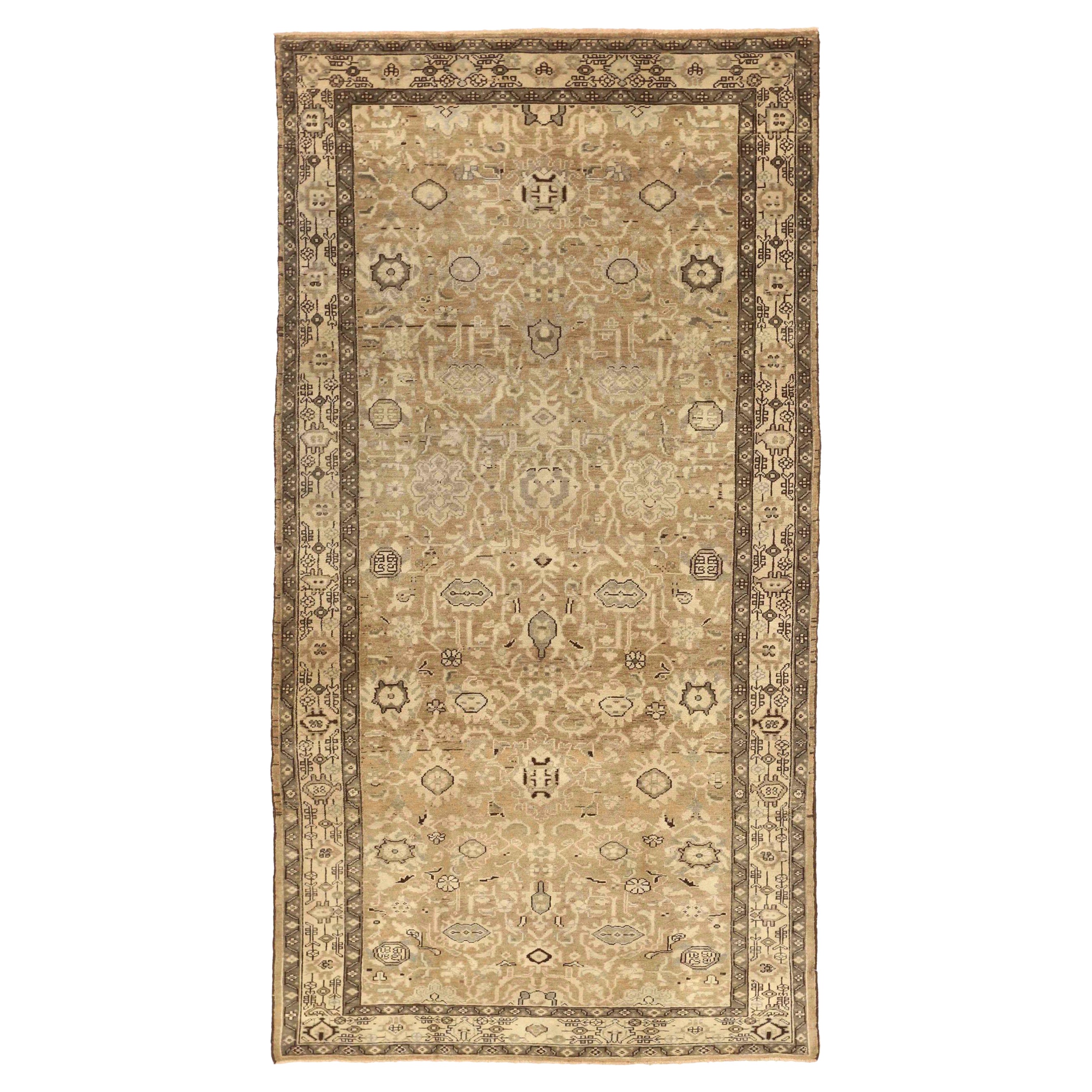 Tappeti persiani Malayer - Disegno in lana marrone avorio - 75864