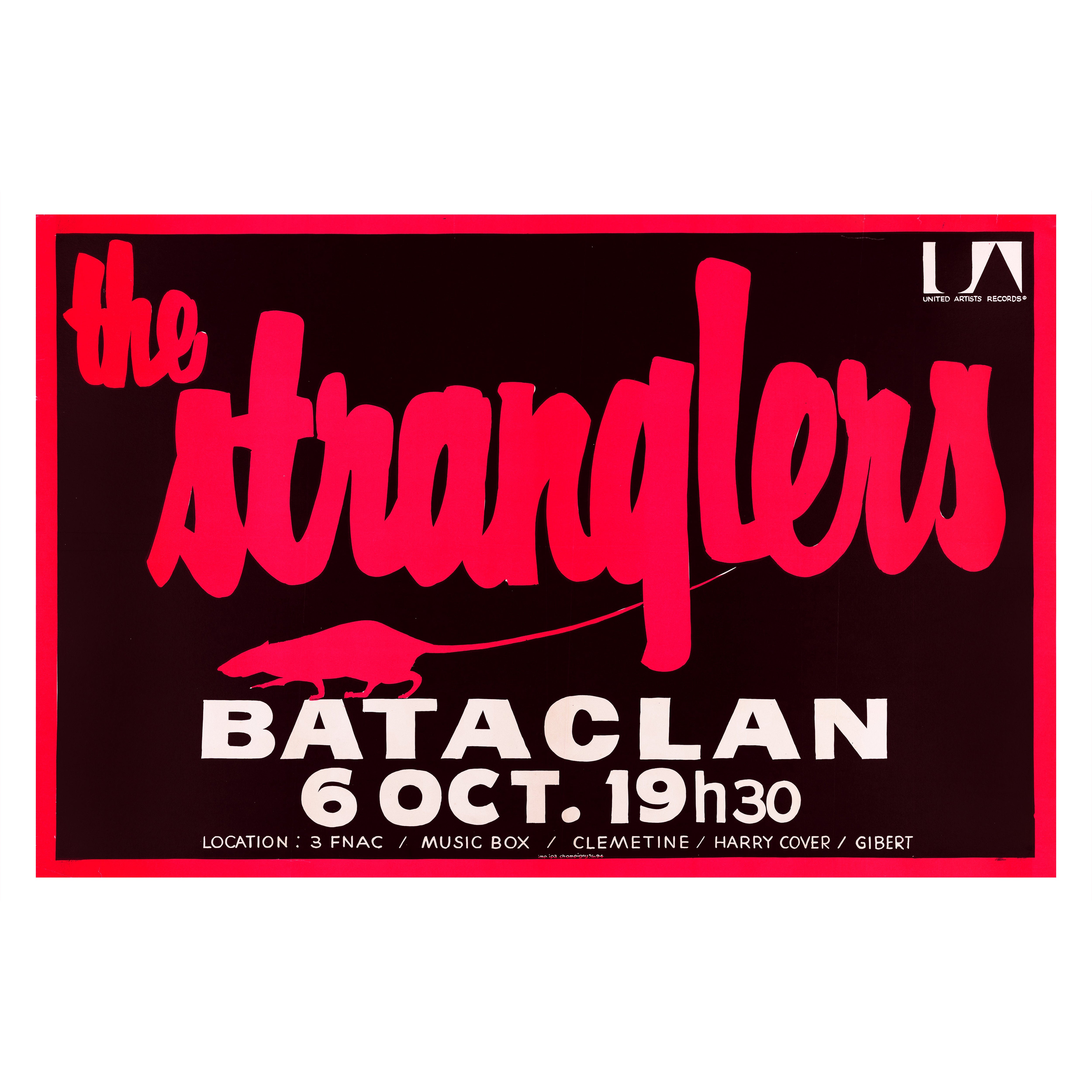 Original-Vintage-Konzertplakat „The Stranglers“, Bataclan, Paris, 1978