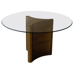 Tavolo da pranzo con piedistallo in ottone Mastercraft 'Trilobi', anni '70