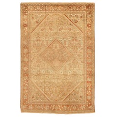 Petit tapis persan Meshkabad - Laine Brown Ivory Pink Design - 75730