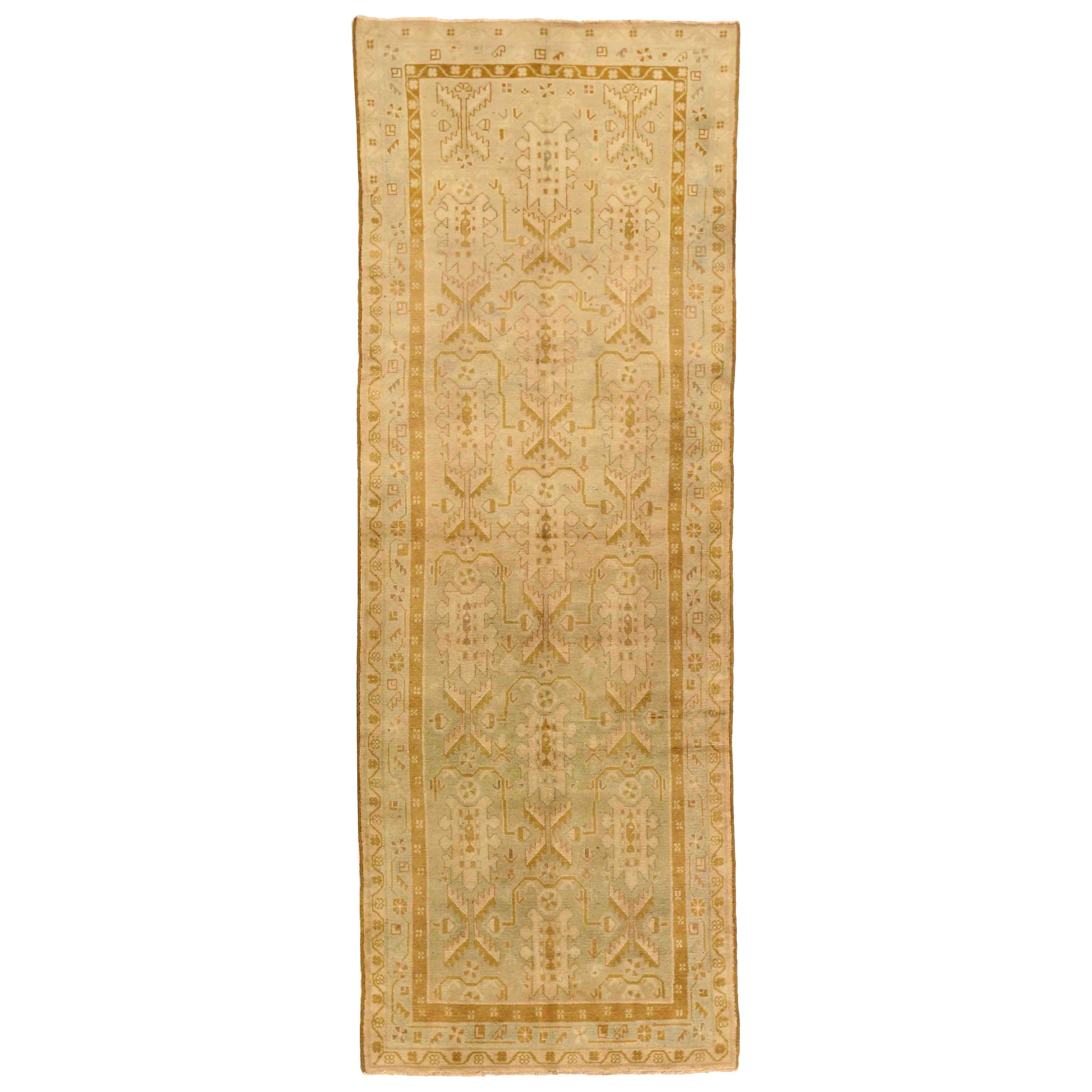 Alfombra Persa Malayer Pequeña - Lana Verde Marfil Diseño Amarillo - 75842
