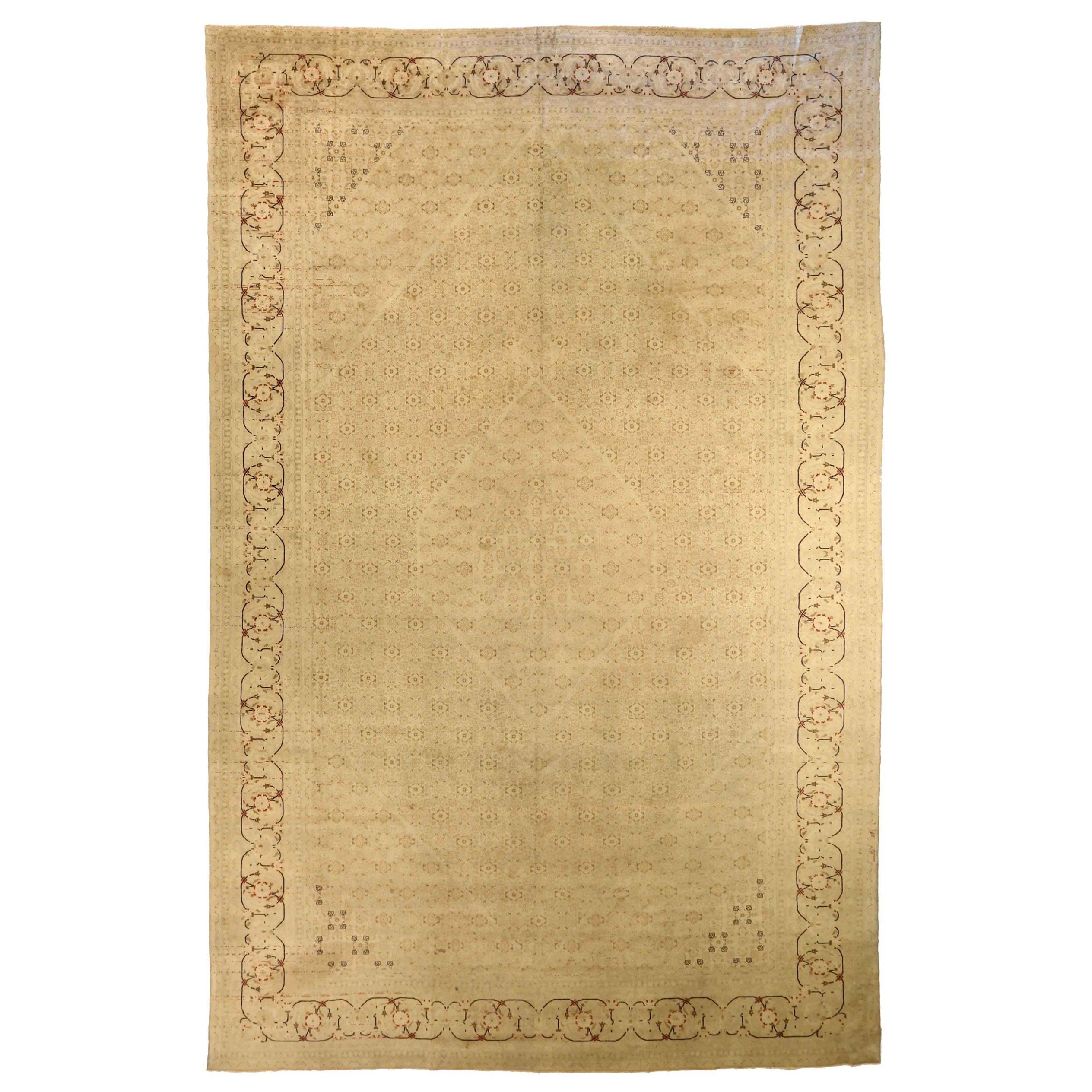 Tappeto Persiano Tabriz Over Size - Lana Marrone Avorio Design - 75849