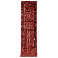 Tapis persan Hosseinabad - Laine ivoire bleu marine bleu rouge - 75735