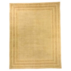 Tapis de Tabriz en laine ivoire et jaune ivoire - 75854