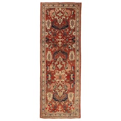 Petit tapis persan Meshkabad - Laine ivoire rose rouge motif rouge - 75738