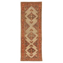 Tapis de course Persan Malayer - Laine Brown Ivory Red Design - 75739