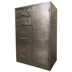 Retro Industrial Metal File Cabinet