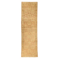Persian Malayer Runner Rug - Wool Brown Ivory Pink Design - 75817