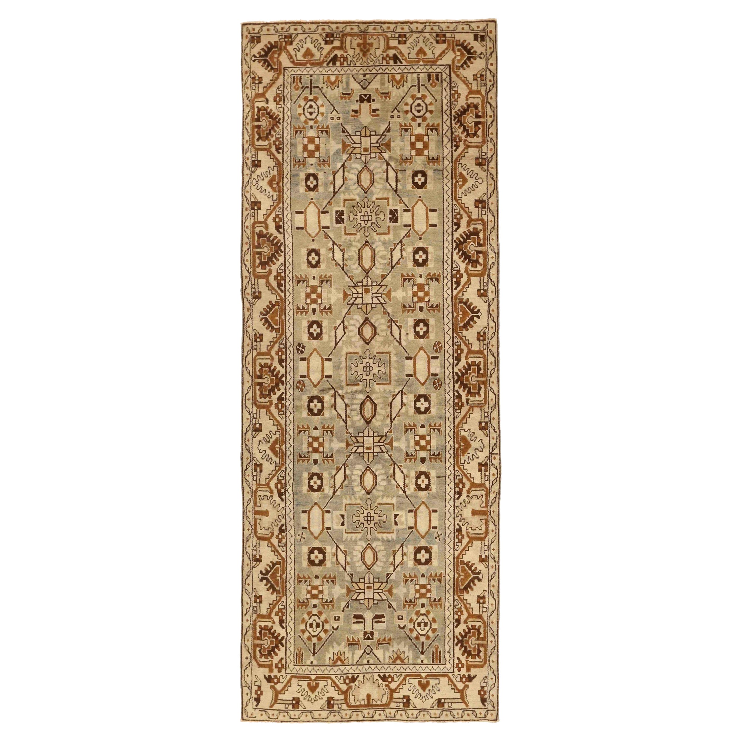 Alfombra Persa Malayer Small - Lana Marrón Marfil Taupe Design - 75780