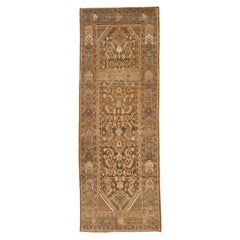 Tapis de course persan Saveh - Laine Brown Ivory Design - 75819