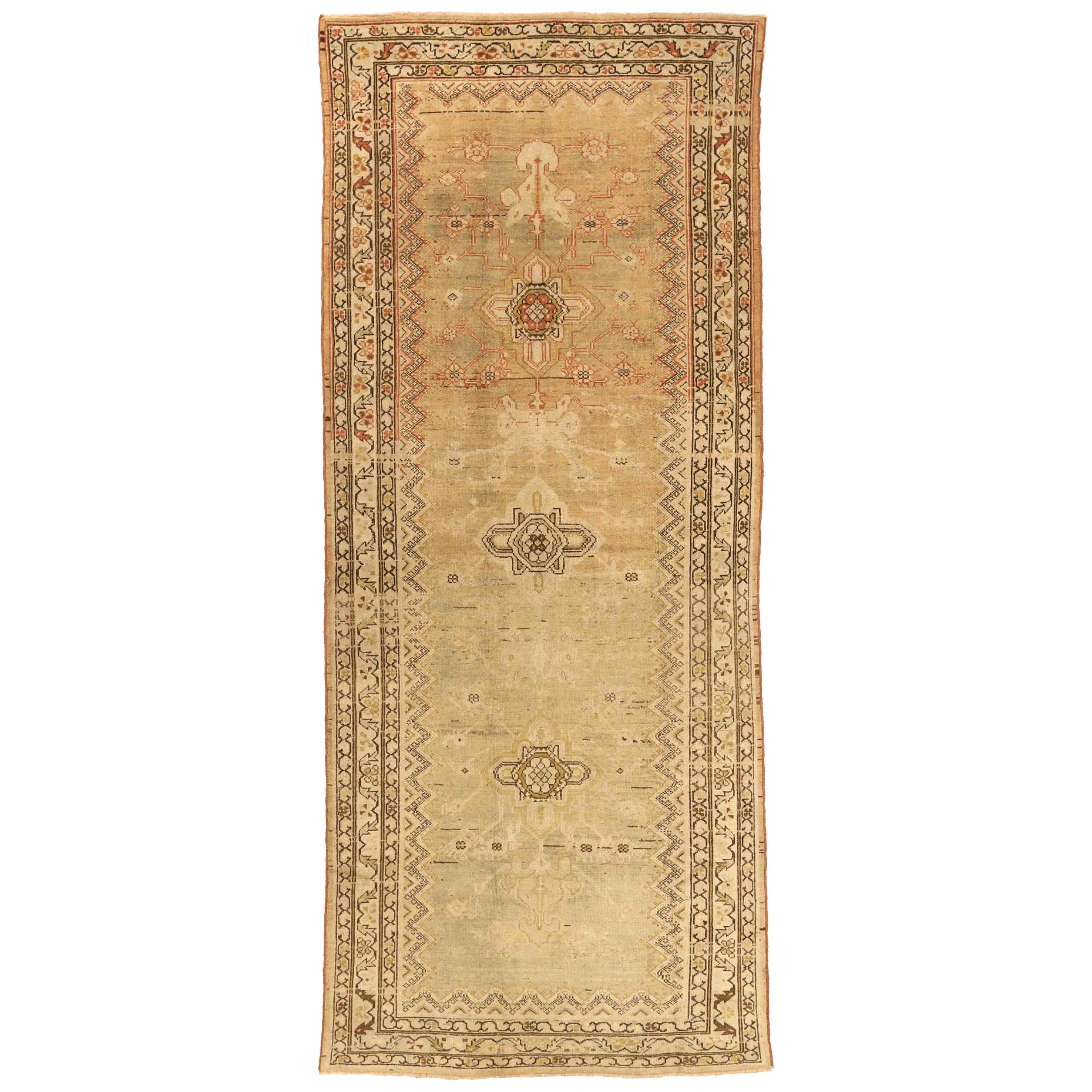 Persischer Malayer Kleiner Teppich - Wolle Braun Elfenbein Gelb Design - 75784 im Angebot
