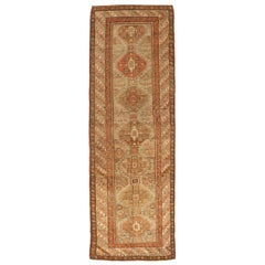 Tapis de course persan Azerbaïdjan - Laine Brown Ivory Red Design - 75759