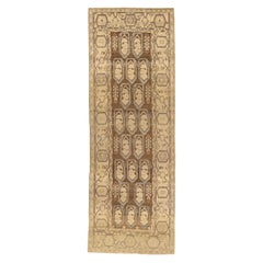 Tapis de course Persan Malayer - Laine Brown Ivory Design - 75788