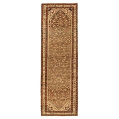 Tapis de course Persan Malayer - Laine Brown Ivoire Taupe Design - 75764
