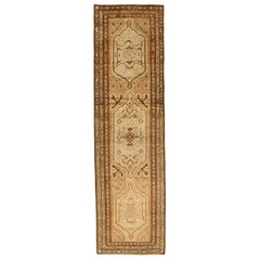 Tapis de course persan Bakhtiari - Laine Brown Ivory Red Design - 75766