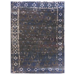 Persische Oushak Teppiche - Wolle Blau Braun Elfenbein Design - 88034