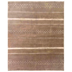 Indien Abadeh Bereich Teppiche - Wolle Brown Elfenbein Design - 88037