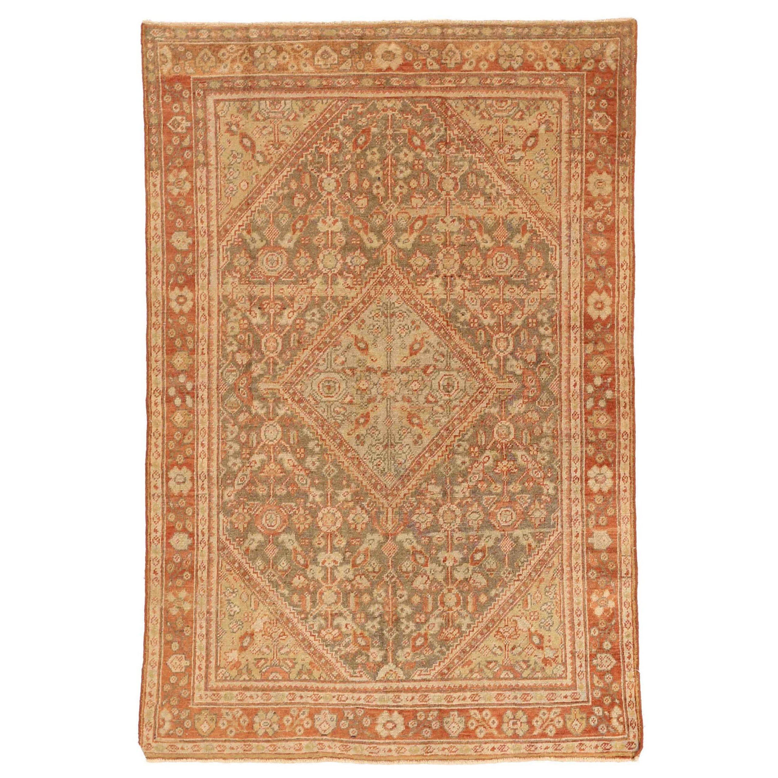 Persischer Meshkabad Small Teppich - Wolle Braun Elfenbein Rot Design - 75805
