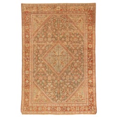 Petit tapis persan Meshkabad - Laine Brown Ivory Red Design - 75805