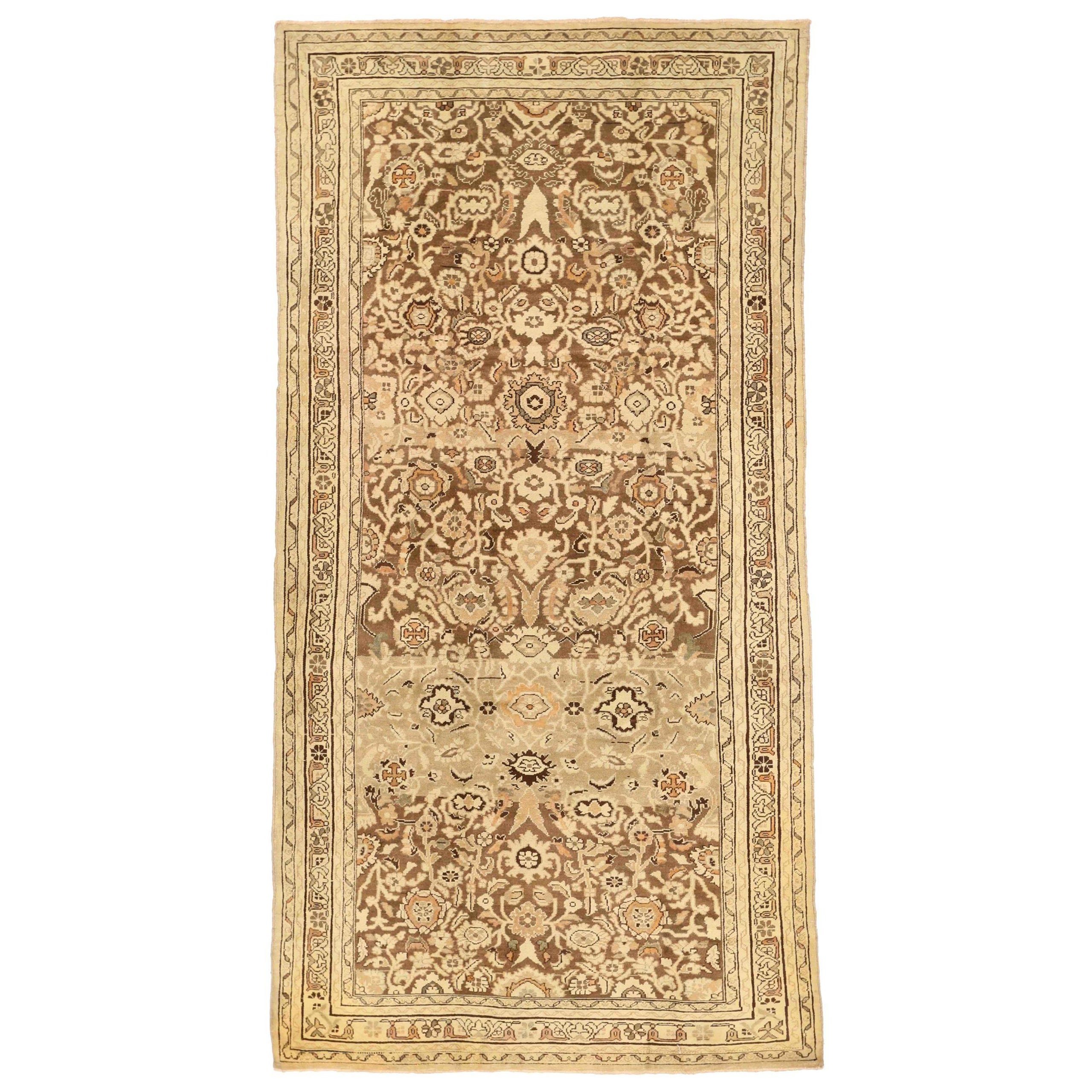 Persian Hamadan Area Rugs - Wool Brown Ivory Design - 75808