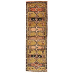 Tapis de course persan Ardebil - Laine Brown Pink Yellow Design - 75743