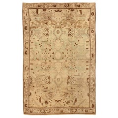 Tapis persan Malayer Small - Laine Brown Green Ivory Design - 75750