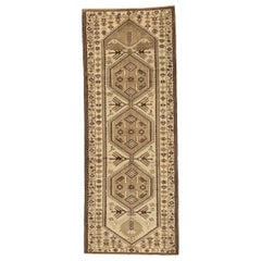 Tapis persan Saveh Small - Laine Brown Ivory Taupe Design - 75758
