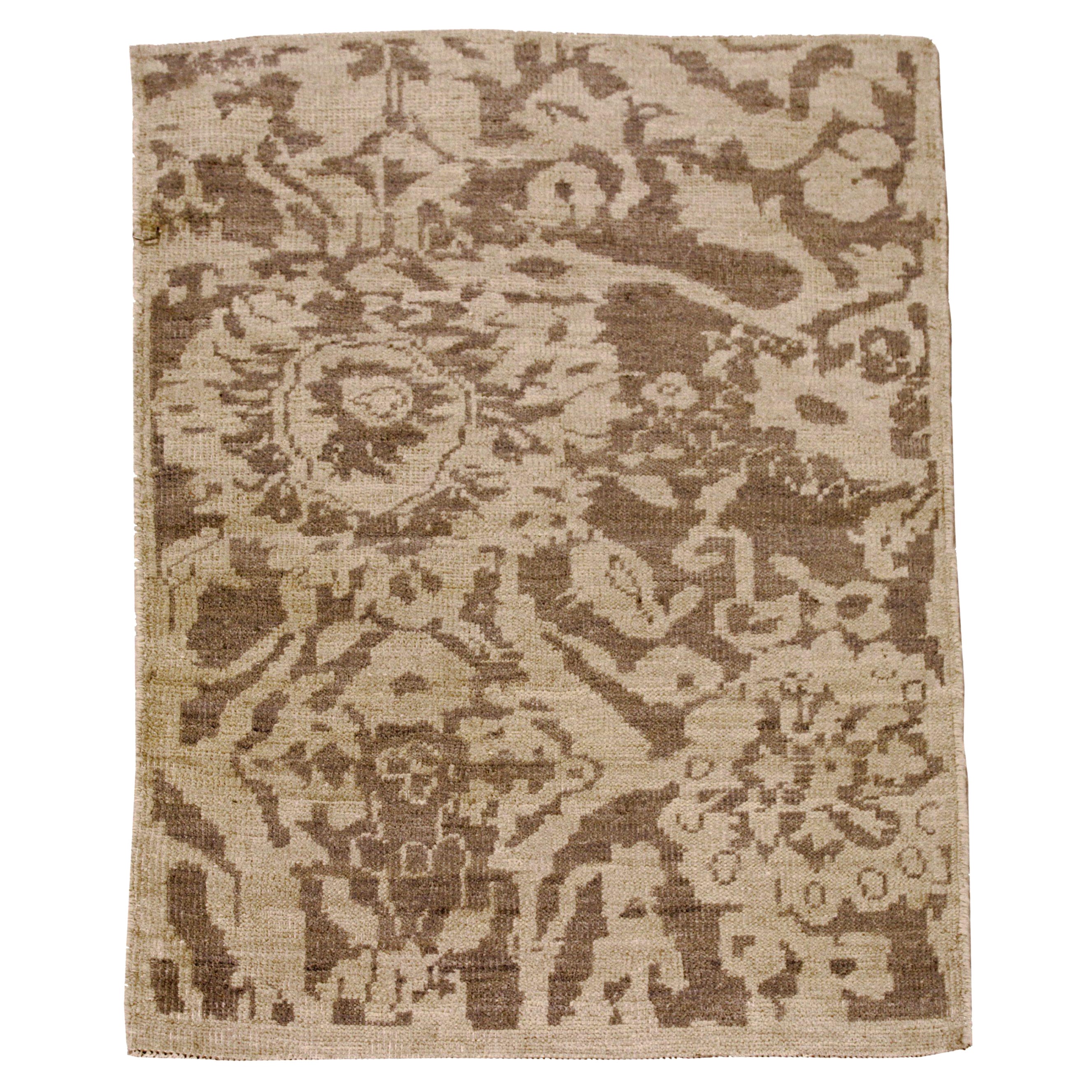 Tappeto Persiano Oushak Small - Lana Marrone Avorio Design - 88140 in vendita