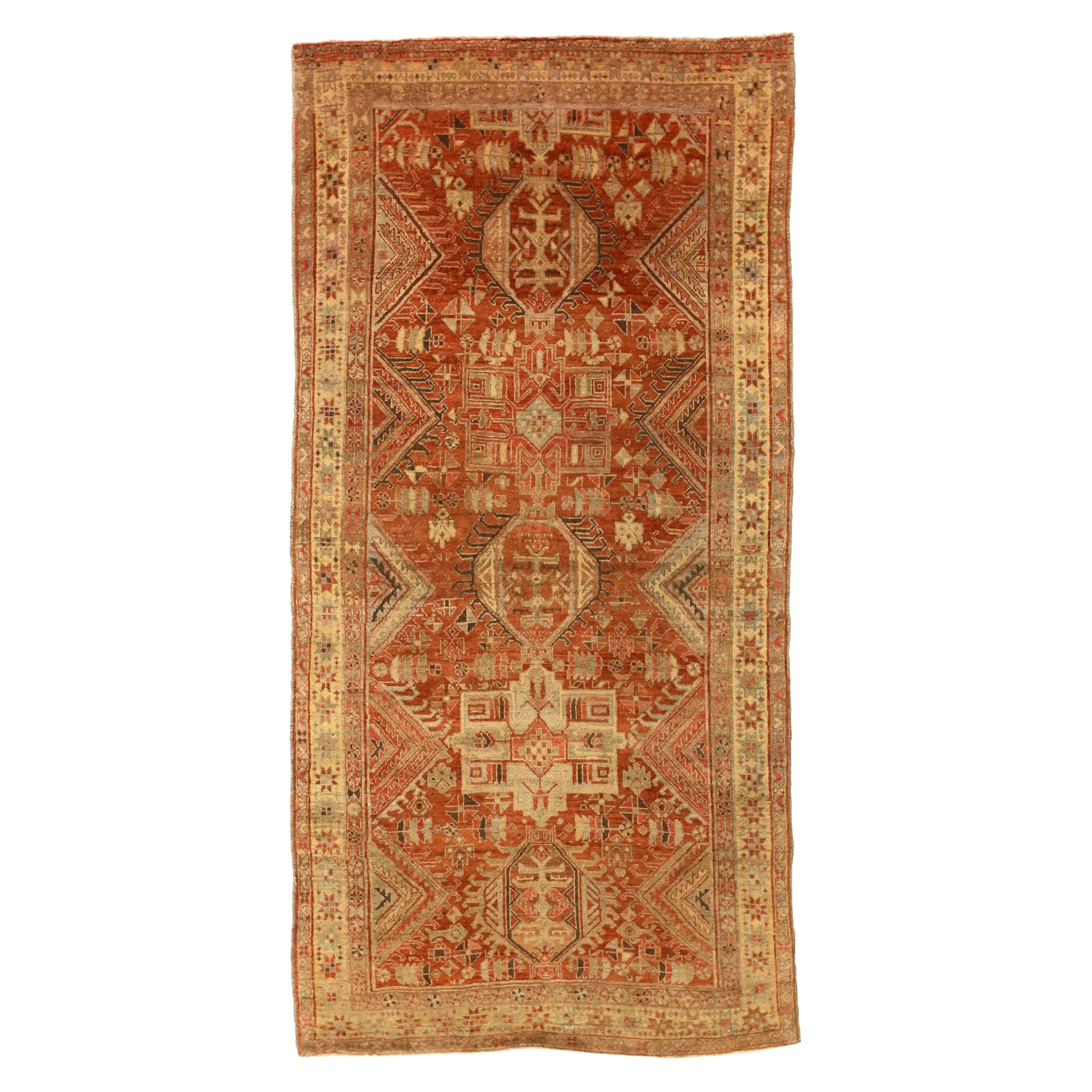 Persischer Bijar Kleiner Teppich - Wolle Elfenbeinrot Design - 75951