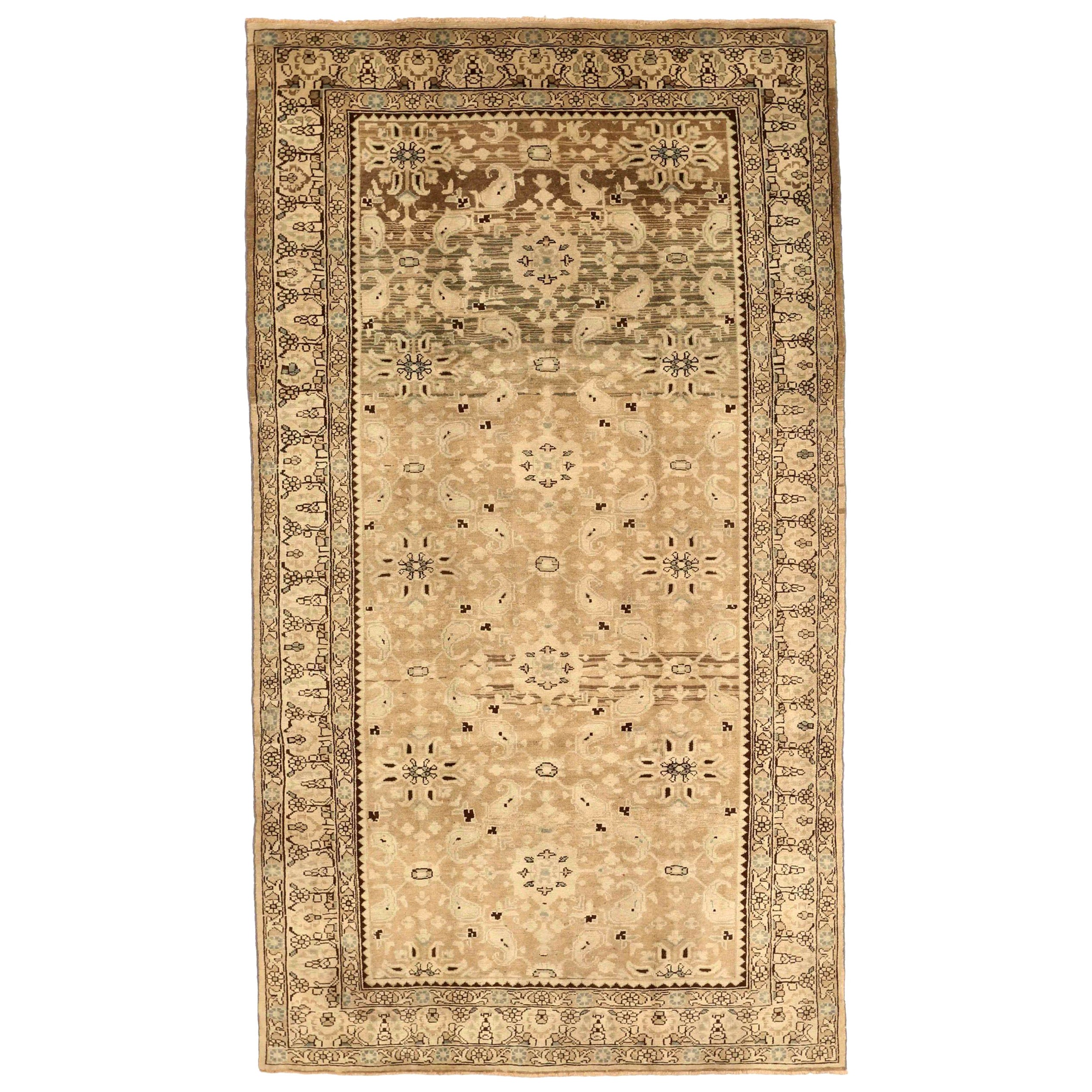 Persische Malayer Teppiche - Wolle Braun Elfenbein Taupe Design - 75884
