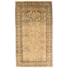 Tapis de sol Persan Malayer - Laine Brown Ivoire Taupe Design - 75884