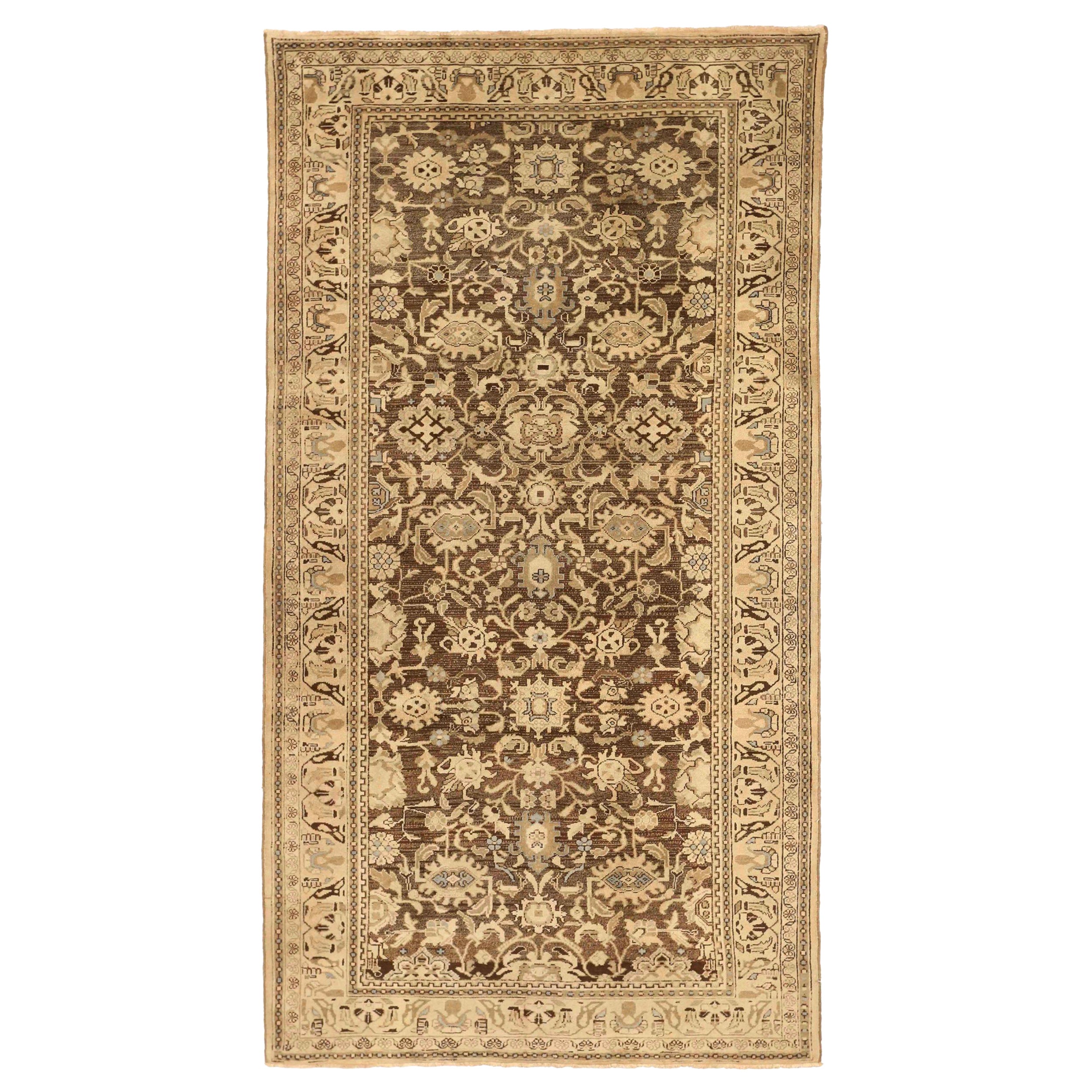 Persische Malayer Teppiche - Wolle Braun Elfenbein Design - 75885