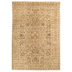 Tapis persan Tabriz - Laine Brown Ivoire Taupe Design - 75890