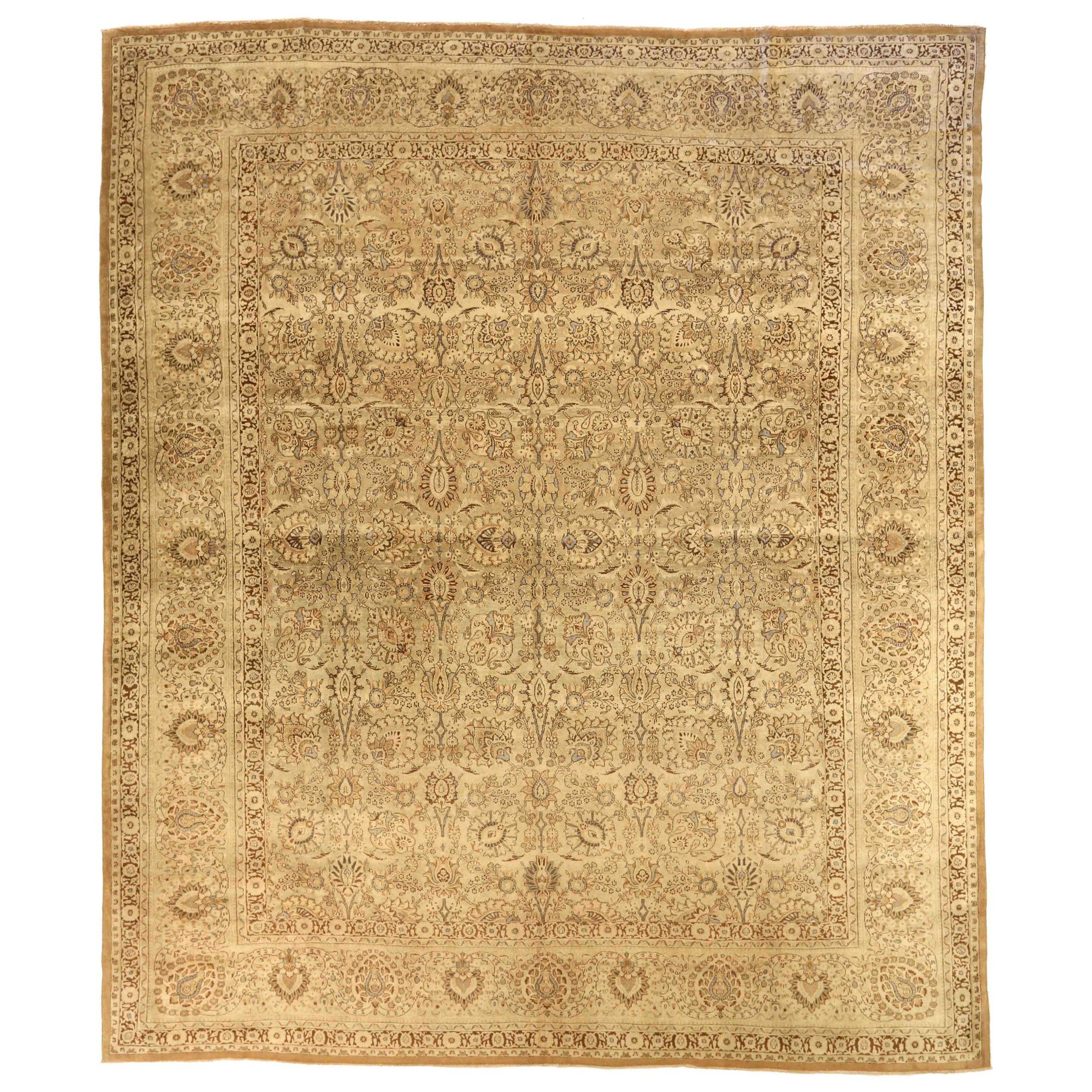 Tappeto persiano Hamadan Over Size - Disegno in lana marrone avorio - 75891