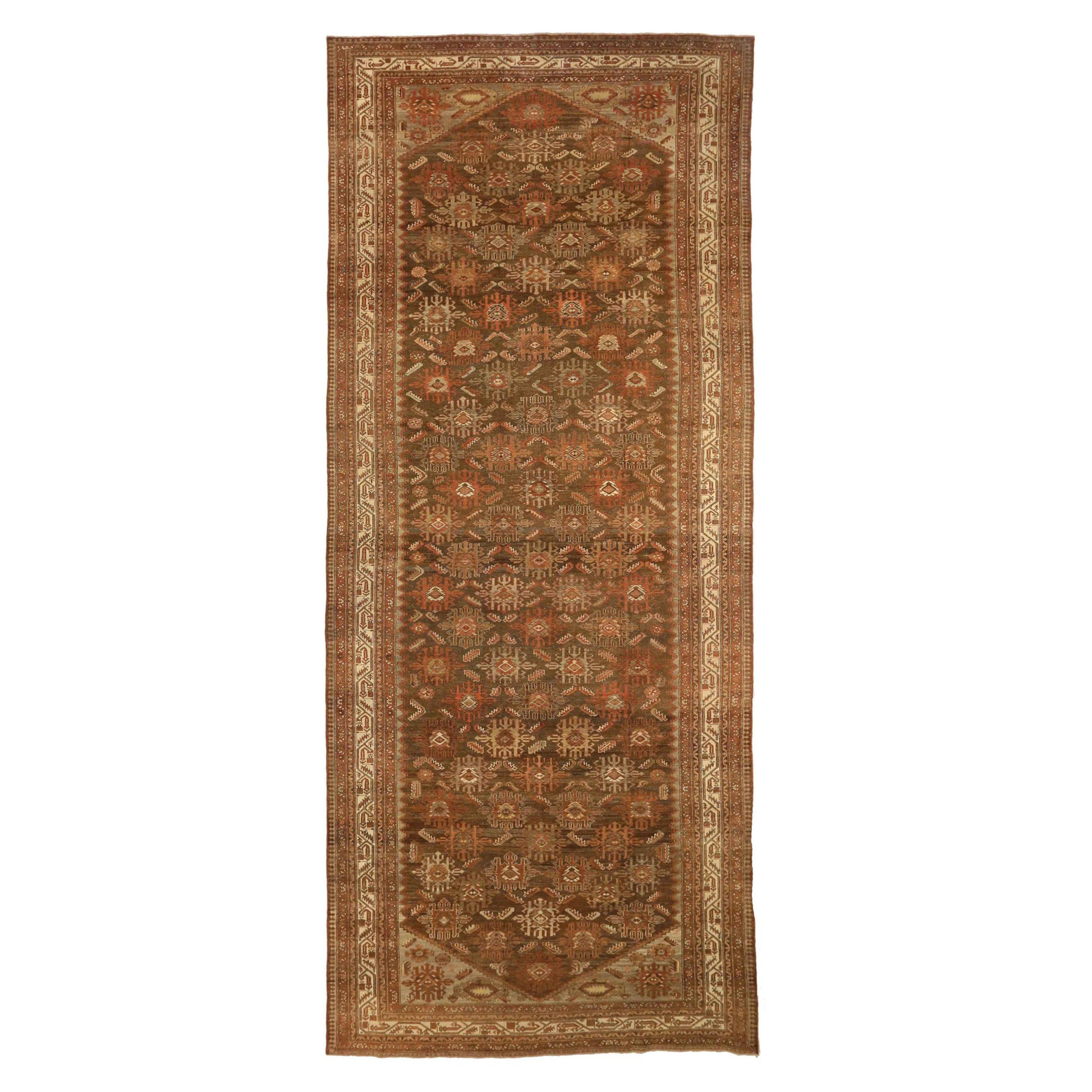 Persische Malayer Teppiche - Wolle Braun Elfenbein Rot Design - 75895