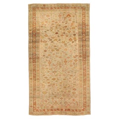 Tapis persans Bijar en laine vert ivoire rouge motif - 75896