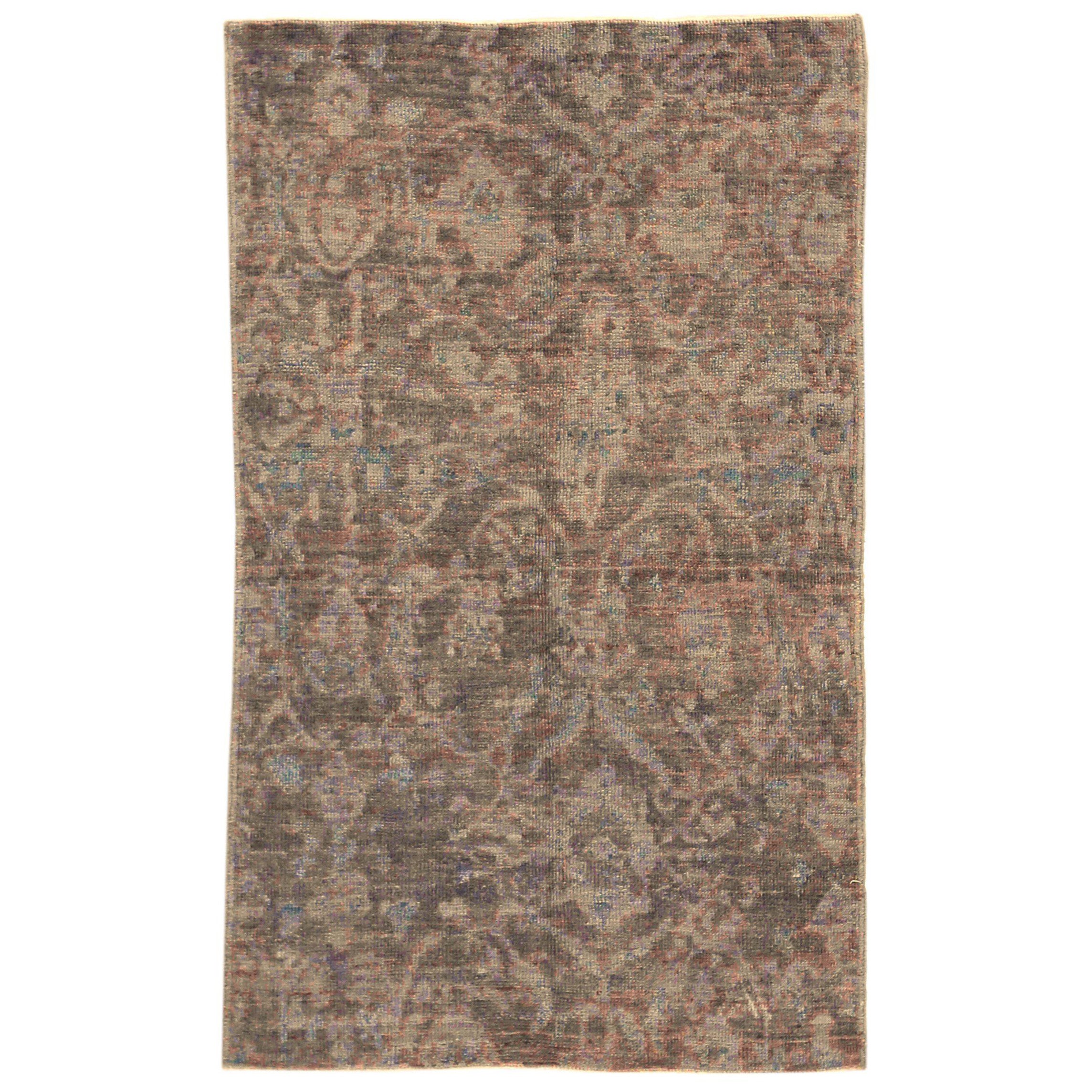 Tappeto Persiano Oushak Small - Lana Marrone Avorio Design - 88141
