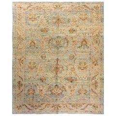 Persische Oushak-Teppiche - Wolle Blau Elfenbein Orange Design - 88080
