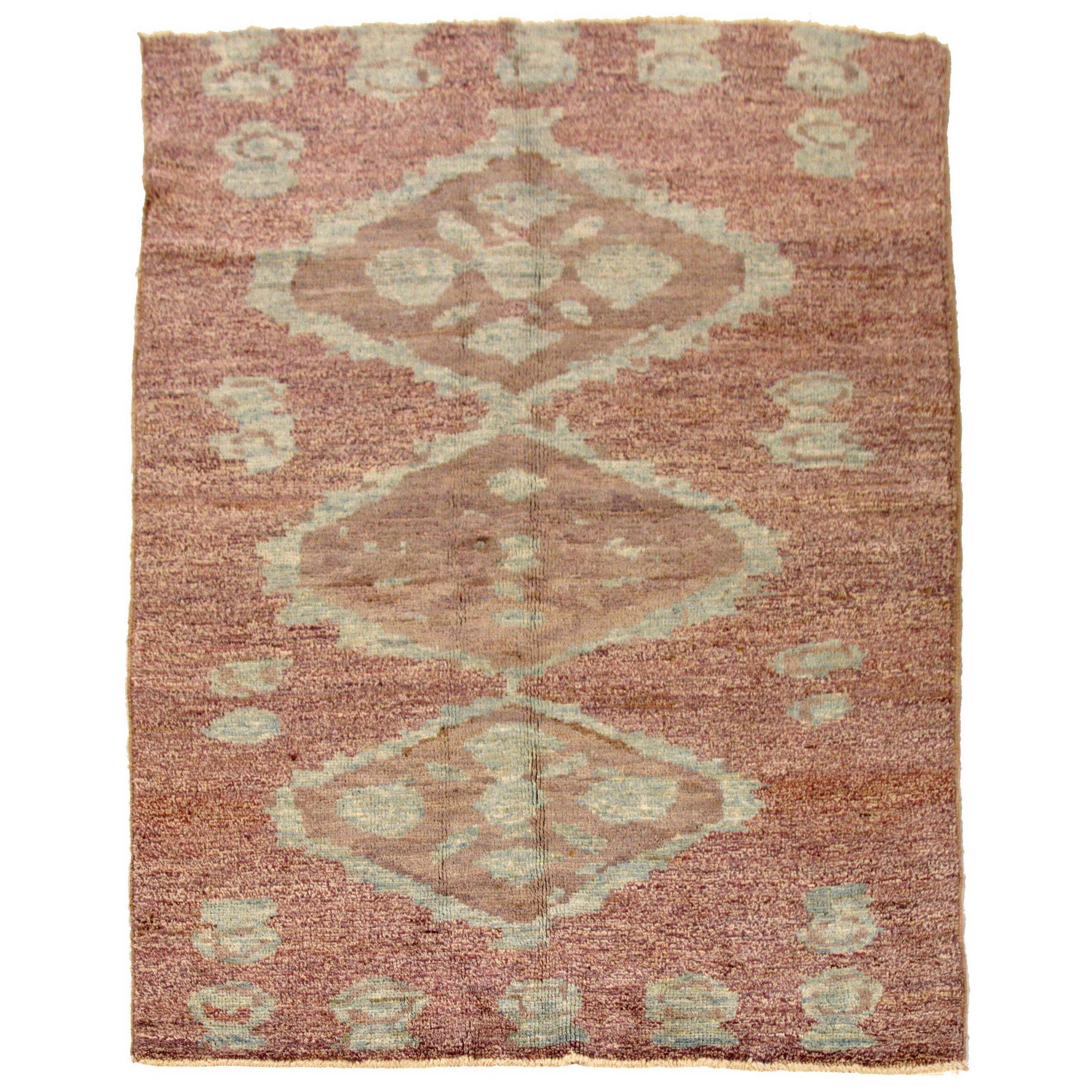 Persischer Oushak-Teppich - Wolle Elfenbeinrosa Design - 88147 im Angebot