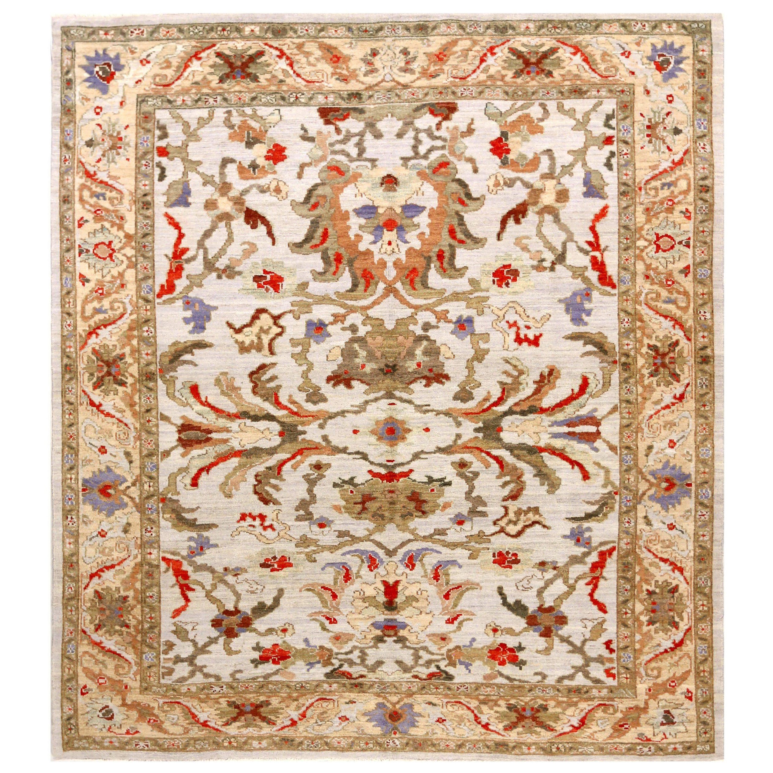 Tappeti persiani Oushak - Disegno in lana verde avorio rosso - 88083