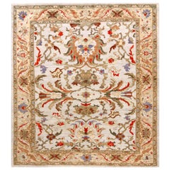 Persische Oushak-Teppiche - Wolle Grün Elfenbein Rot Design - 88083